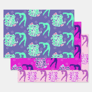 Erreichbarkeit für die Stars Gymnastik Wrapping Geschenkpapier Set
