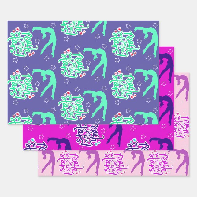 Erreichbarkeit für die Stars Gymnastik Wrapping Geschenkpapier Set (Set)