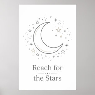 Erreiche die Sterne Mond Ästhetik Poster