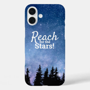 Erreiche die Sterne Motivationszitat Sternenhimmel iPhone 16 Plus Hülle
