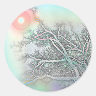 erreichen runder aufkleber