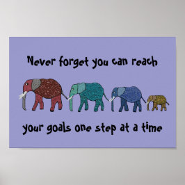Erreichen Sie Ihre Ziele Elefanten Motivierend Pos Poster