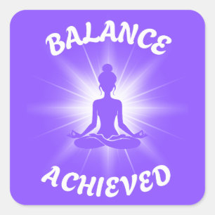 Erreichte Balance Lotus-Position Quadratischer Aufkleber