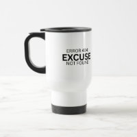 Erreur 404 : Tasse de voyage isolée Excuse non tro