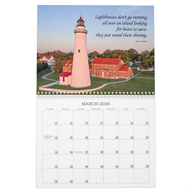 Errichtet, um Leuchtturm-Kalender zu dienen Kalender (Mär 2026)