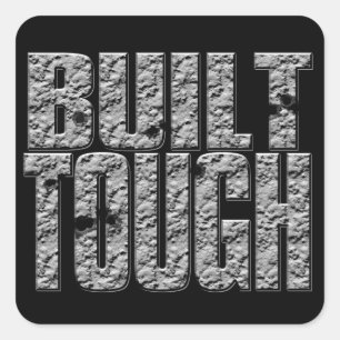 ERRICHTETER TOUGH.Hardcore starker Muskel Quadratischer Aufkleber