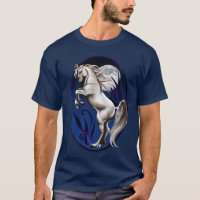 Errichtung des weißes Pferdeoval-Shirts