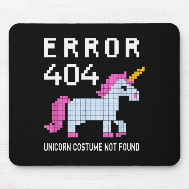 Error 404 Unicorn Costume Found Halloween Programm Mousepad (Vorne)