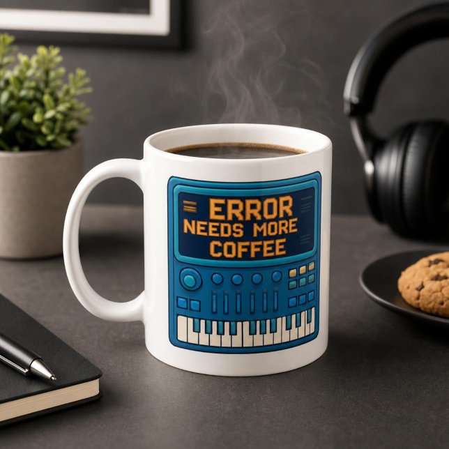 Error: Need More Coffee – Synthesizer Humor Kaffeetasse (Von Creator hochgeladen)