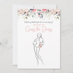 Erröte Floral Errate Das Kleid Brautparty-Spiel Einladung