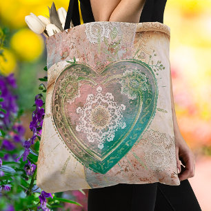 Erröten Aqua Barock Heiliges Herz Kunst Tasche