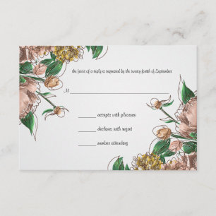 Erröten Blumenhochzeit UAWG Wartekarte RSVP Karte