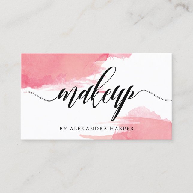 Erröten Flecken - Kalligraphie-Maskenbildner Visitenkarte (Vorderseite)