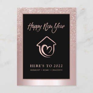 Erröten Glitter Numerologie Vorhersage Neujahr 202 Postkarte