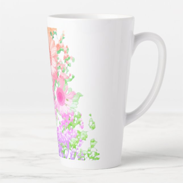„Erröten in der Nacht“ „Rosa Flüstern auf Schwarz“ Milchtasse (Rechts)