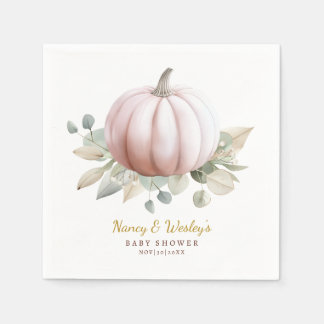 Erröten Little Pumpkin Baby Shower Herbst Thema Serviette