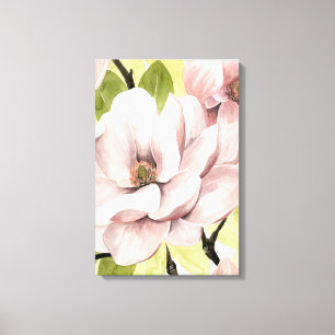 Erröten Magnolien-Blumen Leinwanddruck
