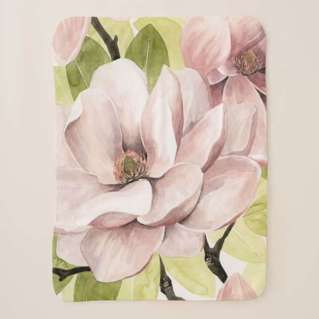 Erröten Magnolien-Blumen Sherpadecke (Vorderseite)