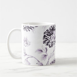 Erröten Maulbeere u. weißes Vintages BlumenToile Kaffeetasse