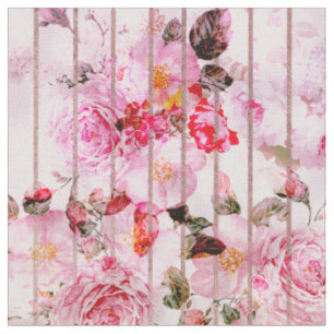 Erröten moderne mit Blumenstreifen des rosa Stoff