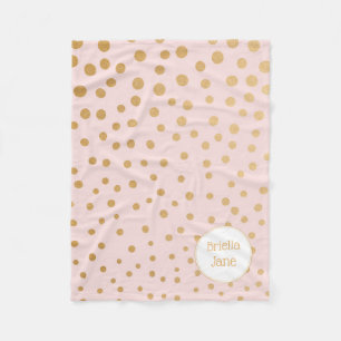 Erröten personalisierte Decke des rosa Goldpunkte