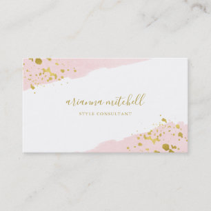 Erröten Romance Aquarell und Goldskript Visitenkarte