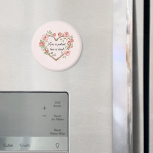 Erröten Romantische Rose Florale Herz Liebe Magnet