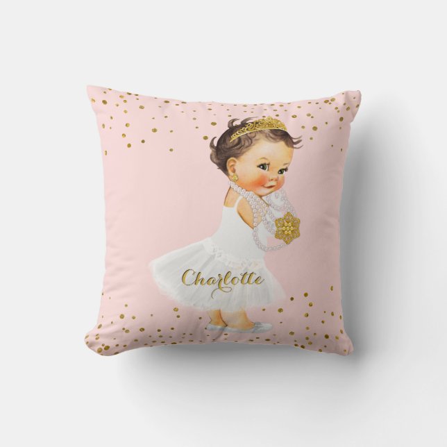 Erröten rosa Baby-Mädchen-Name Kissen (Vorderseite)