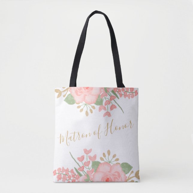 Erröten rosa Blumenmatrone der EhrenTaschen-Tasche Tasche (Vorderseite)