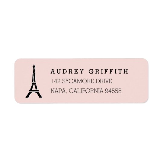 Erröten rosa Eiffel-Turm-Rücksendeadresse