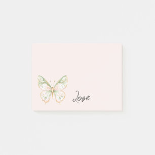 Erröten Rosa Mintgrün Gold Schmetterling Liebe Post-it Klebezettel