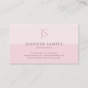 Erröten rosa Monogramm-elegante einfache Schablon Visitenkarte