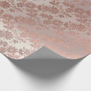 Erröten rosa Rosen-Goldblumenpulver-Blumenzauber Geschenkpapier