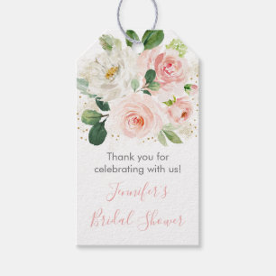Erröten Rosa u. GoldblumenBrautparty Geschenkanhänger
