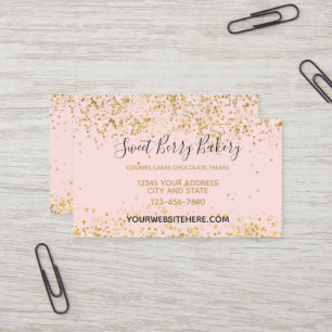 Erröten rosa weißes Goldconfetti-Schein Visitenkarte