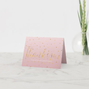Erröten Rose Pink Gold Konfetti Glanz Brautjungfer Dankeskarte