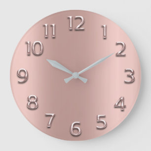 Erröten Rosen-Goldrosa-Lux-metallische arabische Große Wanduhr