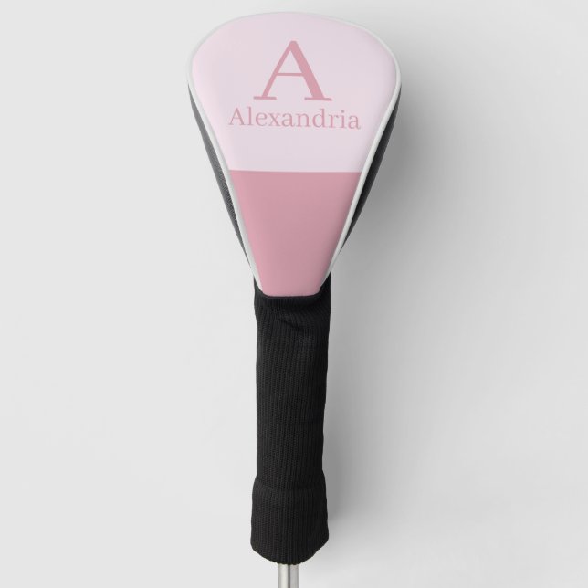Erröten Staubiger Rosa Monogramm Anfangsbuchstabe  Golf Headcover (Vorderseite)