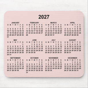 Erröten und Schwarz 2027 Kalender Mousepad