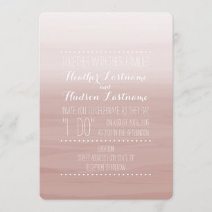 Erröten Watercolor inspirierte Ombre Hochzeit Einladung