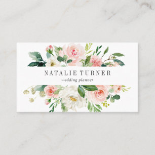 Erröten weiße Blüten-Aquarell-Visitenkarte Visitenkarte