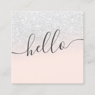 Erröten weißes ombre Glitter des modernen Chic Quadratische Visitenkarte