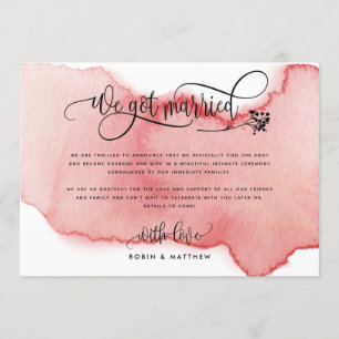 Erröten, Wir haben geheiratet Hochzeitsankündigung Einladung