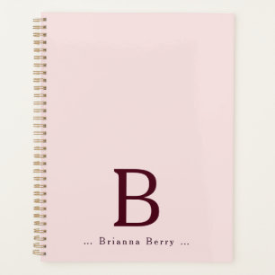 Errötend Elegantes Monogramm Name Planer