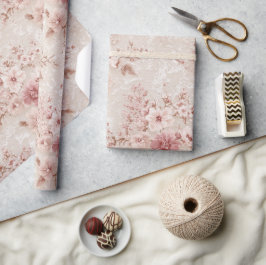 Errötend Florale Romantische Spitze-Inspirierte Ge Geschenkpapier
