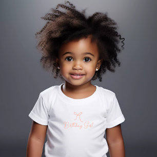 Errötend Handgezeichnete Schleife Mädchen Geburtst Kleinkind T-shirt