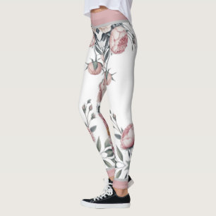 Errötend Marineblau Sanftes Pastellrosa Floral Leggings
