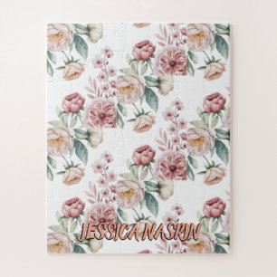 Errötend Navy Blau Sanft Pastellrosa Floral