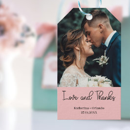 Errötend Rosa Elegante Hochzeit Liebe und Dank Fot Geschenkanhänger