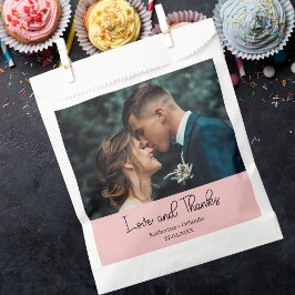 Errötend Rosa Elegante Hochzeit Liebe und Dank Fot Geschenktütchen